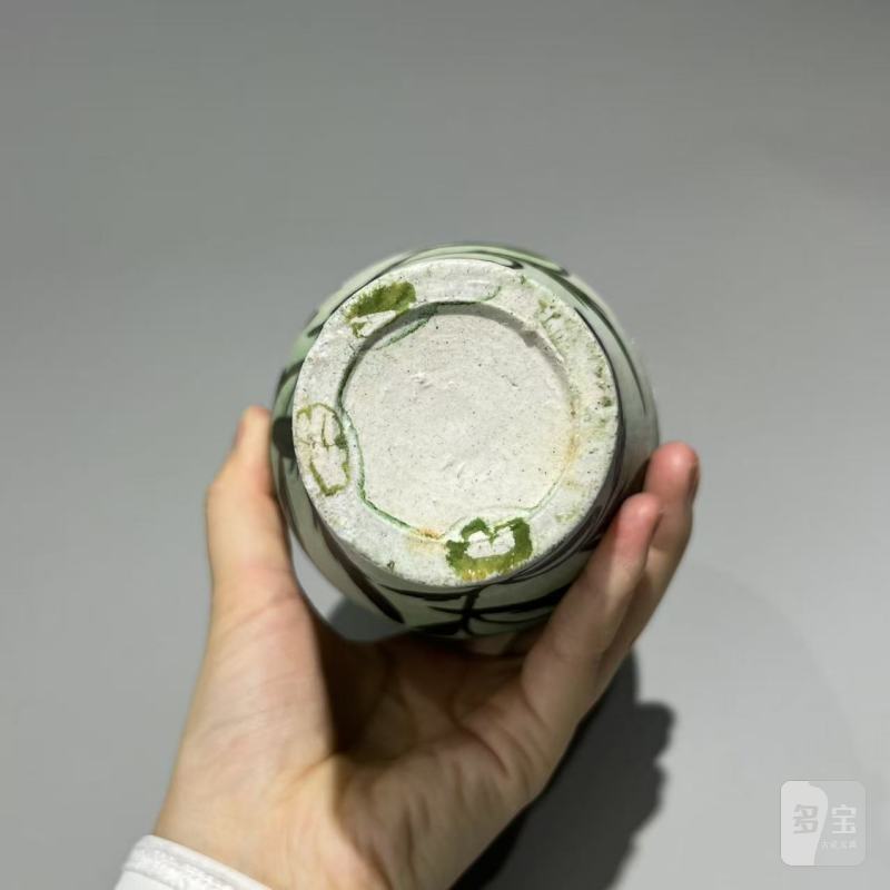 明代 绿釉黑花梅瓶 - 图7